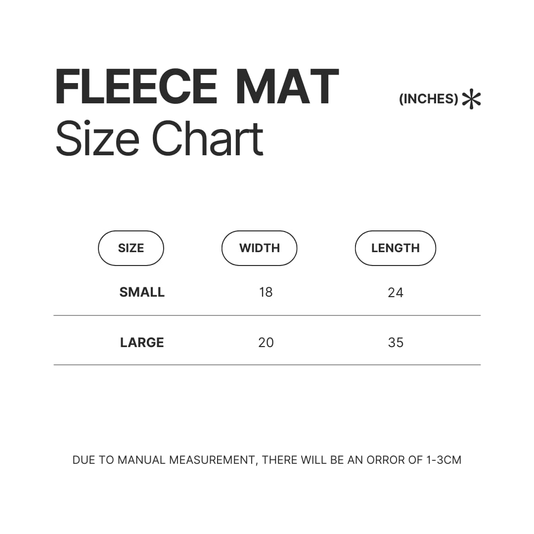 Fleece Mat Size Chart - AFI Band Shop