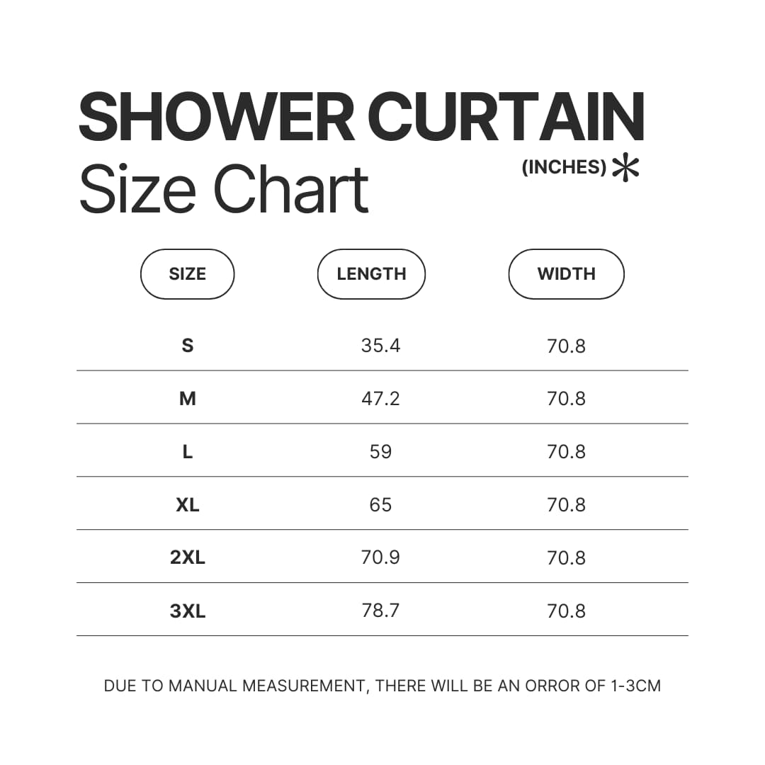 Shower Curtain Size Chart - AFI Band Shop