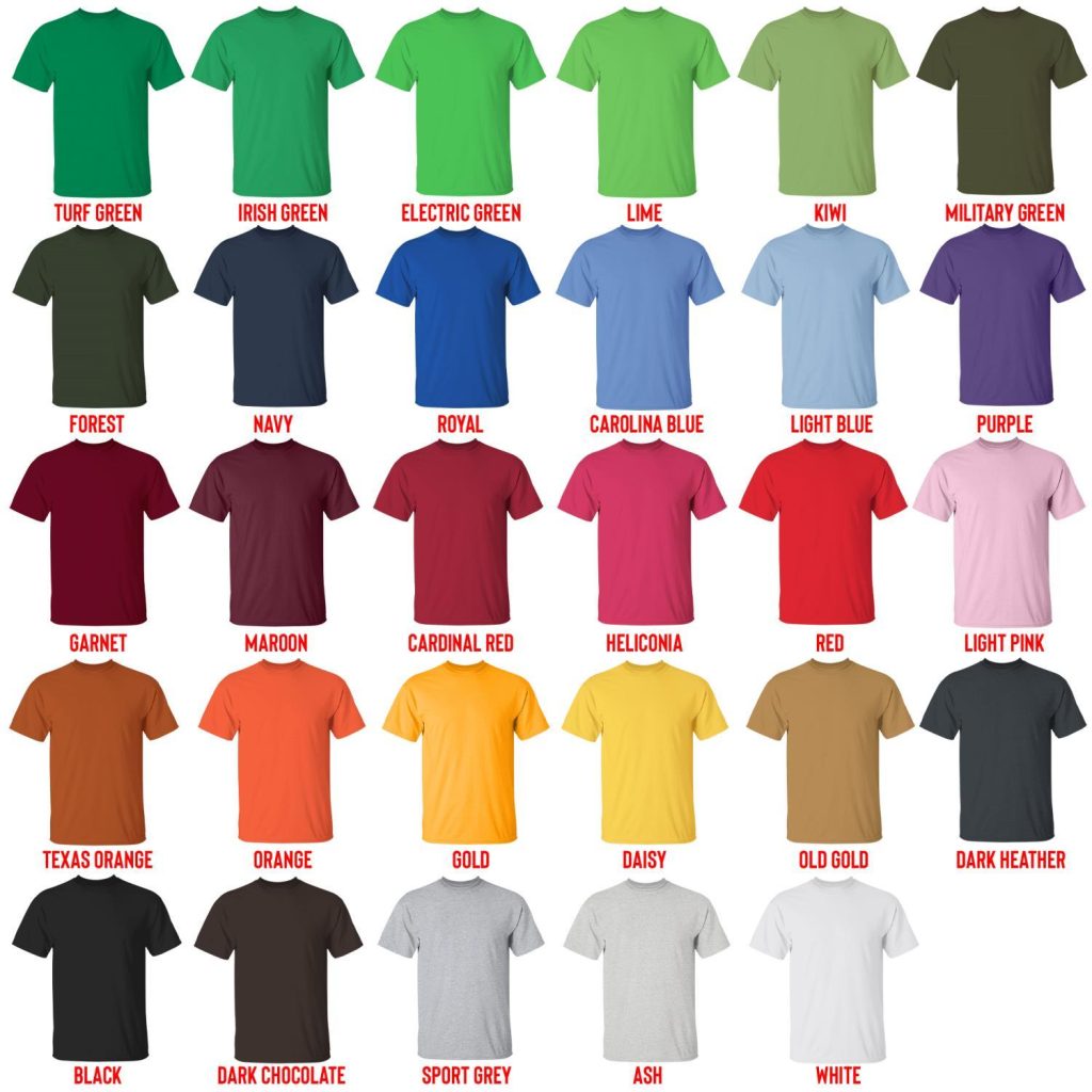 t shirt color chart - AFI Band Shop